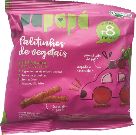 PAPAPÁ PALITINHOS DE VEGETAIS - BETERRABA E GRÃO DE BICO