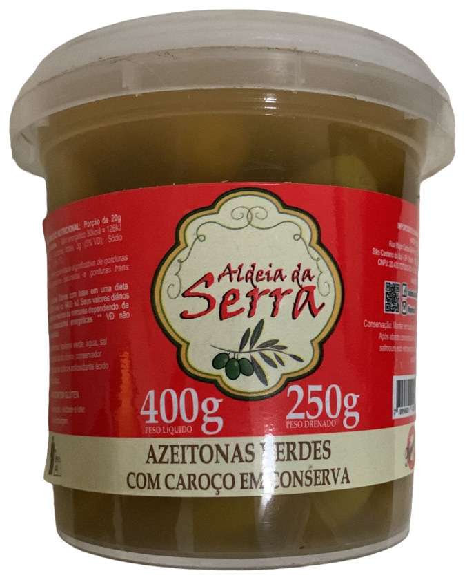 ALDEIA DA SERRA AZEITONAS VERDES COM CAROÇO EM CONSERVA