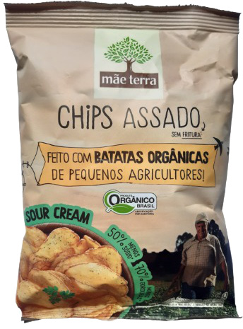 MÃE TERRA CHIPS ASSADO DE BATATA RÚSTICA ORGÂNICA SOUR CREAM