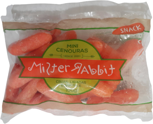 MISTER RABBIT MINI CENOURAS CRUAS LAVADAS E SEM PELE