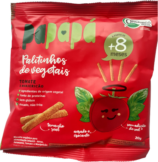 PAPAPÁ PALITINHOS DE VEGETAIS - TOMATE E MANJERICÃO