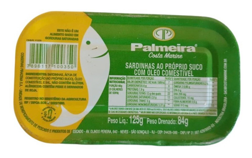 PALMEIRA SARDINHA COM ÓLEO