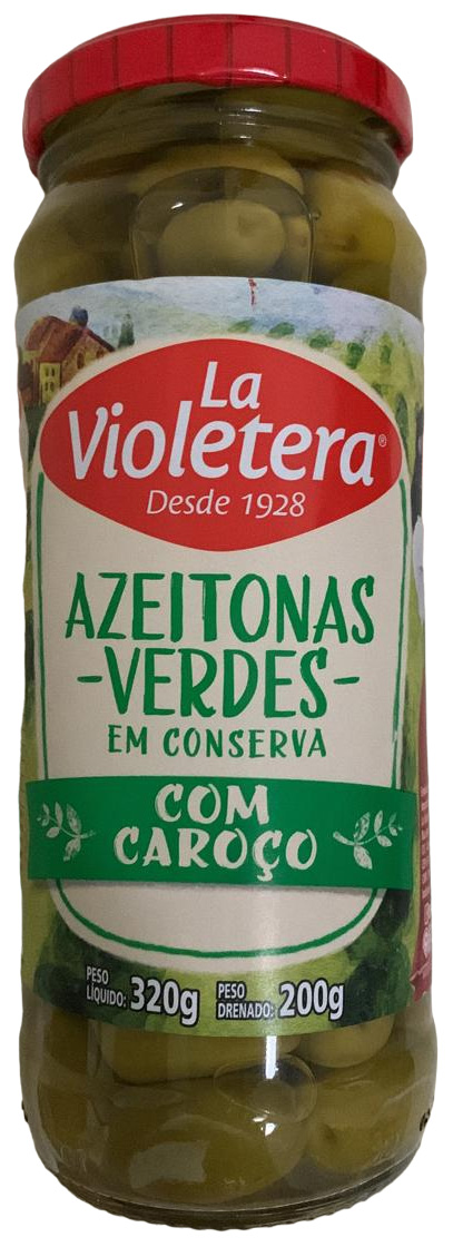 LA VIOLETERA AZEITONAS VERDES EM CONSERVA COM CAROÇO