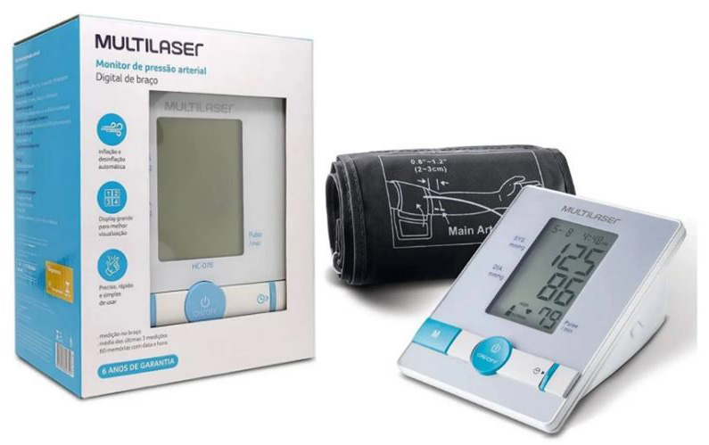 MULTILASER MEDIDOR DE PRESSÃO ARTERIAL DE BRAÇO - HC076